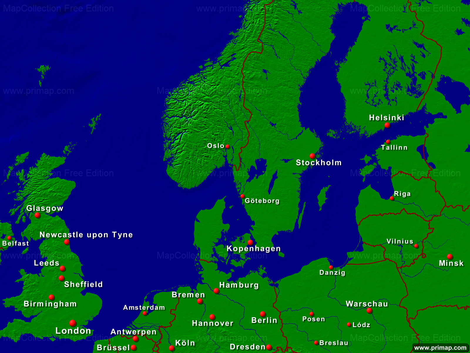 Карта района Балтийского моря